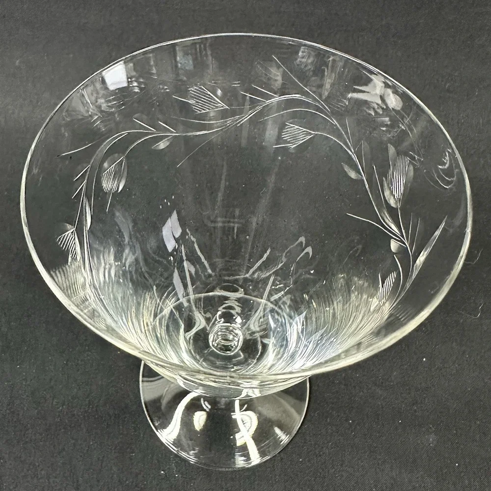 Cambridge 'Lynbrook' Iced Tea Goblet, Etched Crystal, Vintage 1950s,‎ Set Of 3
